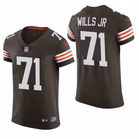Cleveland Browns 71 Jedrick Wills Jr  Nike Men Brwon Team Color Men Stitched NFL 2020 Vapor Untouchable Elite Jersey